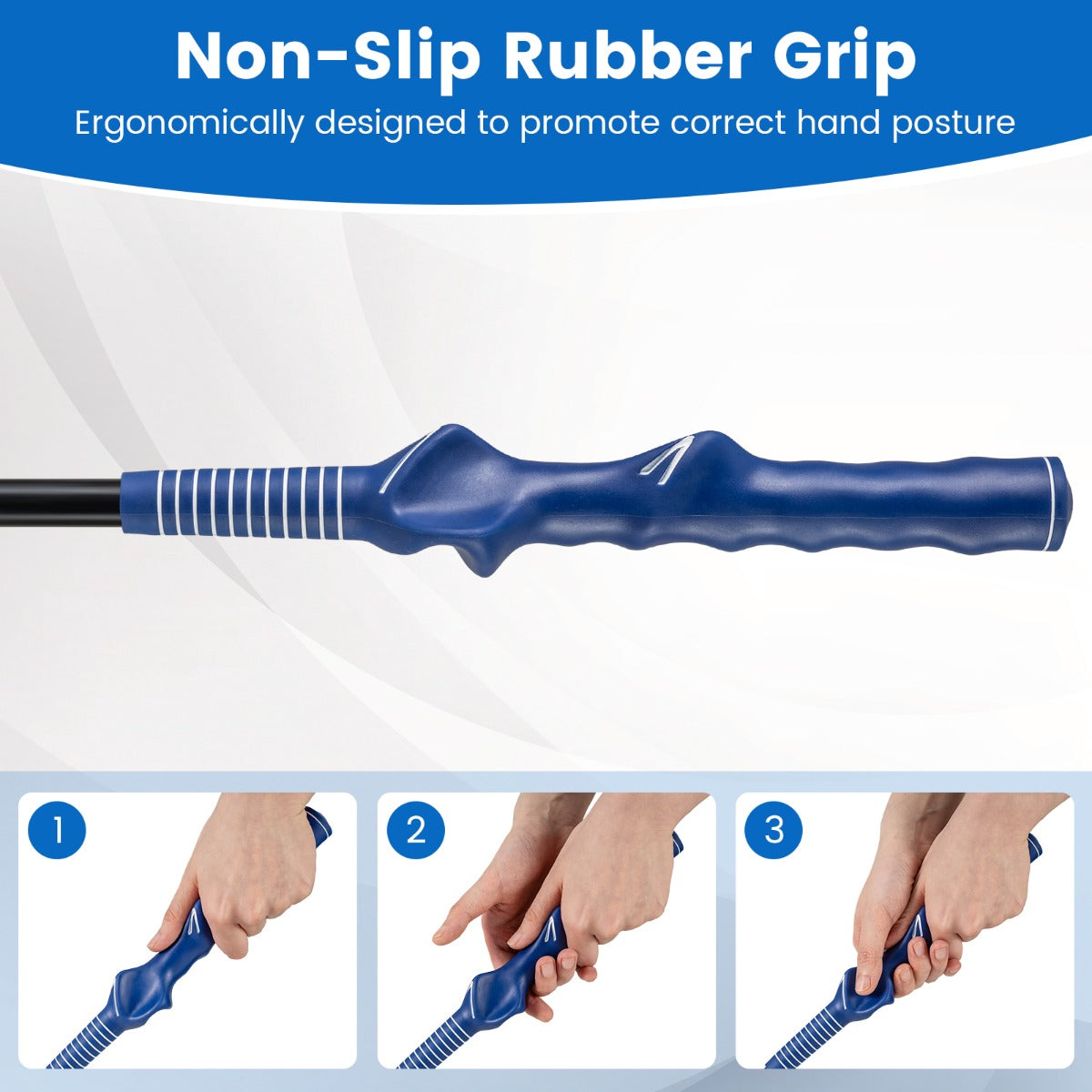 Livsk costway golf swing trainer met antisliphandgreep verzwaard golf warming up trainingsapparaat voor mannen en vrouwen blauw 5