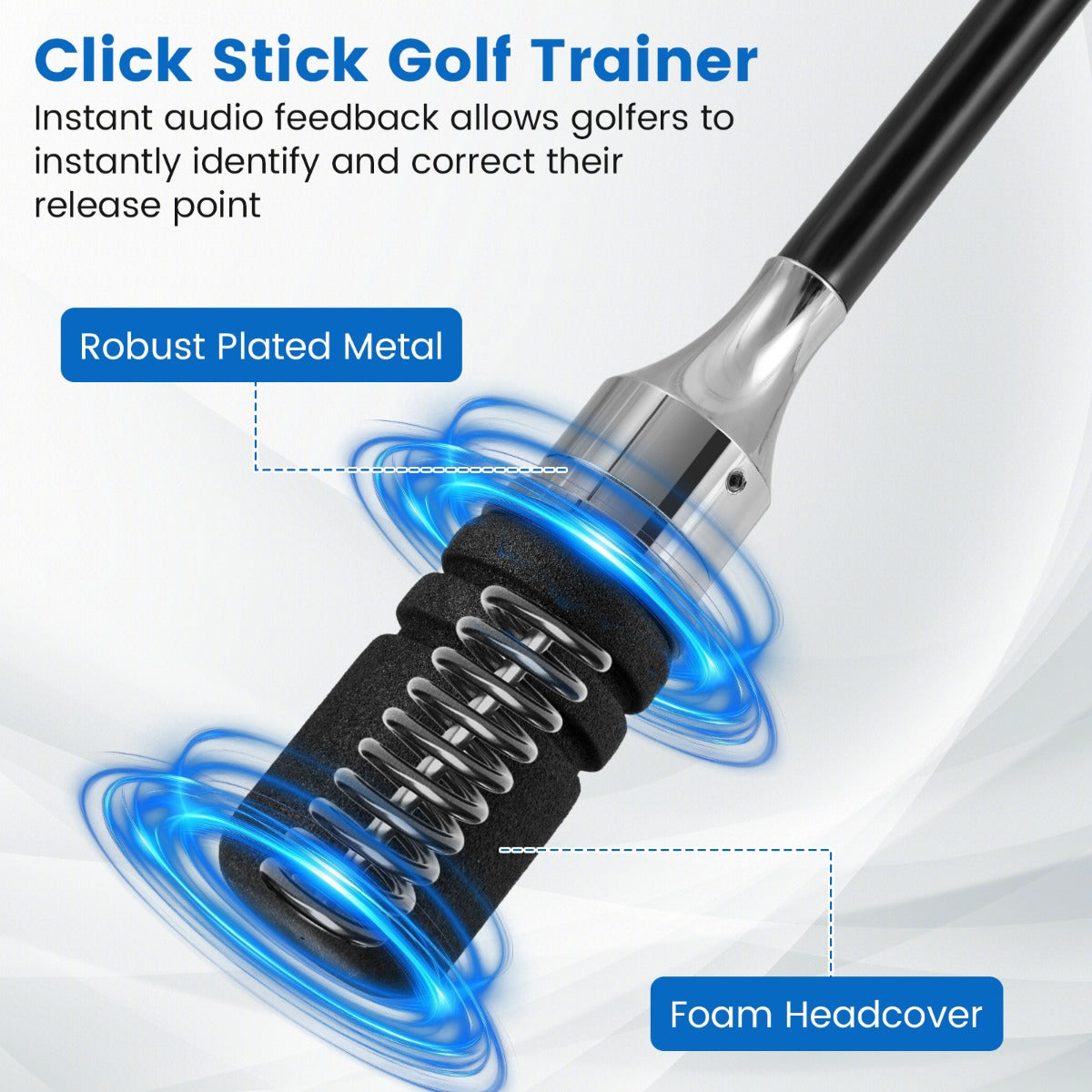 Livsk costway golf swing trainer met antisliphandgreep verzwaard golf warming up trainingsapparaat voor mannen en vrouwen zwart 3