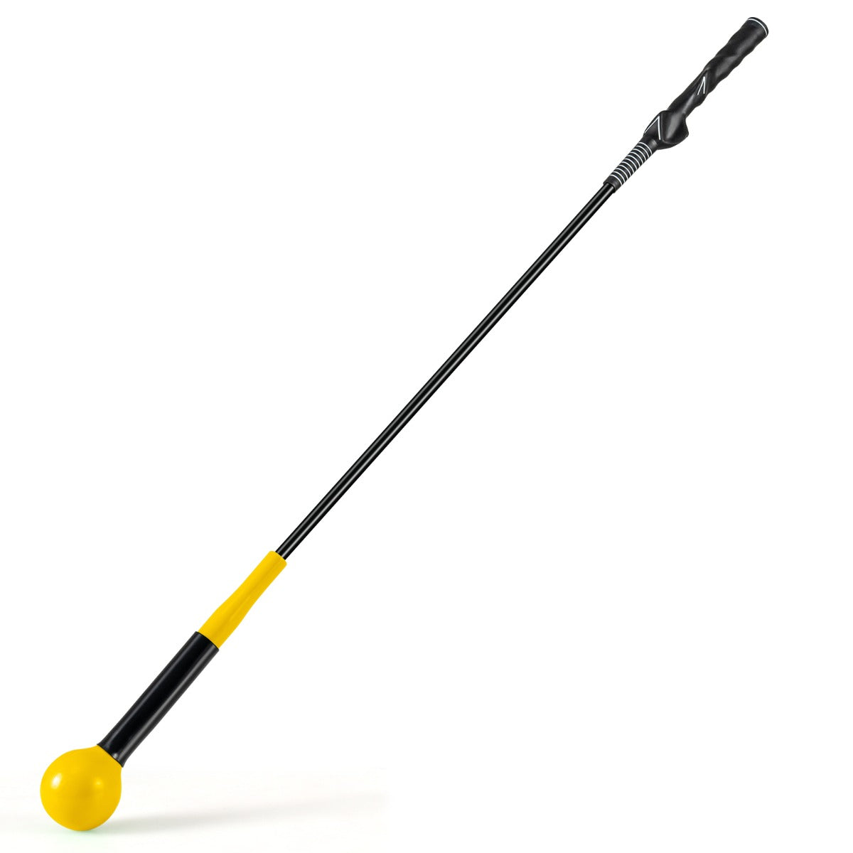 Livsk costway golfswingtrainer hulp 100 cm golftrainingshulp met verzwaarde kop voor grip geel