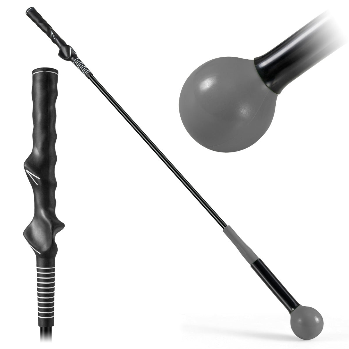 Livsk costway golfswingtrainer hulp 100 cm golftrainingshulp met verzwaarde kop voor grip grijs 1 1