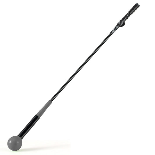 Livsk costway golfswingtrainer hulp 100 cm golftrainingshulp met verzwaarde kop voor grip grijs