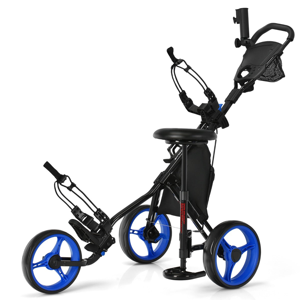 LIVSK Golftrolley Aluminium - Inklapbaar met Verstelbare Handgrepen - Parapluhouder - Opbergtas - Tot 100 kg - Groen