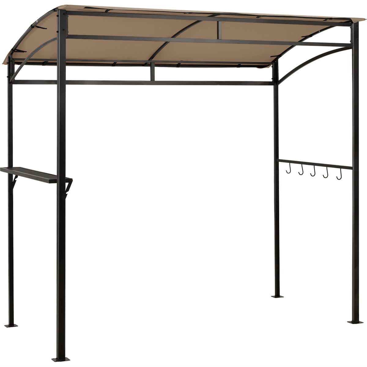 LIVSK Grillpaviljoen - Weerbestendig Metalen Frame - Versterkte Balken - 8 Ankers - Opbergplank & Haken - 216 x 134 x 211 cm -