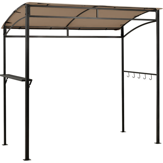 LIVSK Grillpaviljoen - Weerbestendig Metalen Frame - Versterkte Balken - 8 Ankers - Opbergplank & Haken - 216 x 134 x 211 cm -