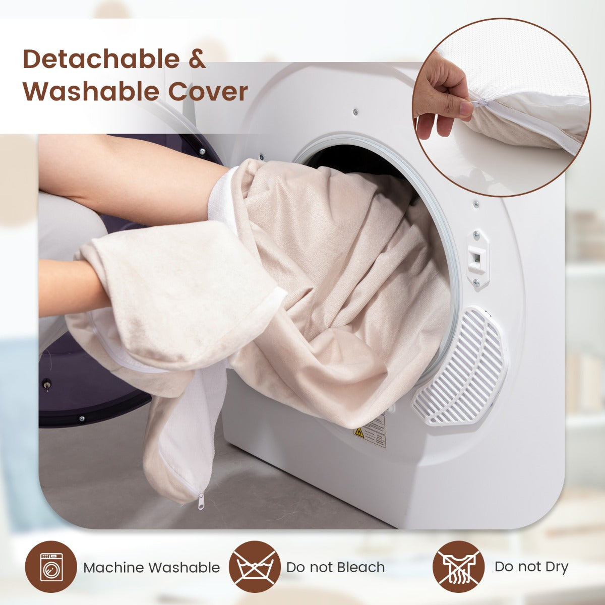 LIVSK Hondenbed - Traagschuim met Waterdichte TPU - Antislip - Eenvoudig Wasbaar - 110 x 66 x 5 cm - Beige