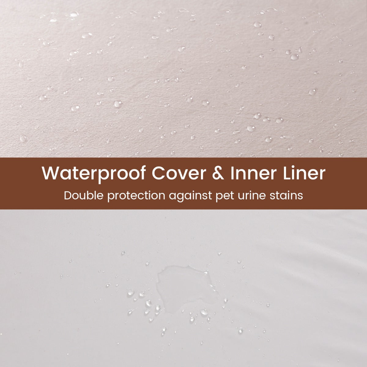 LIVSK Hondenbed - Traagschuim met Waterdichte TPU - Antislip - Eenvoudig Wasbaar - 110 x 66 x 5 cm - Beige