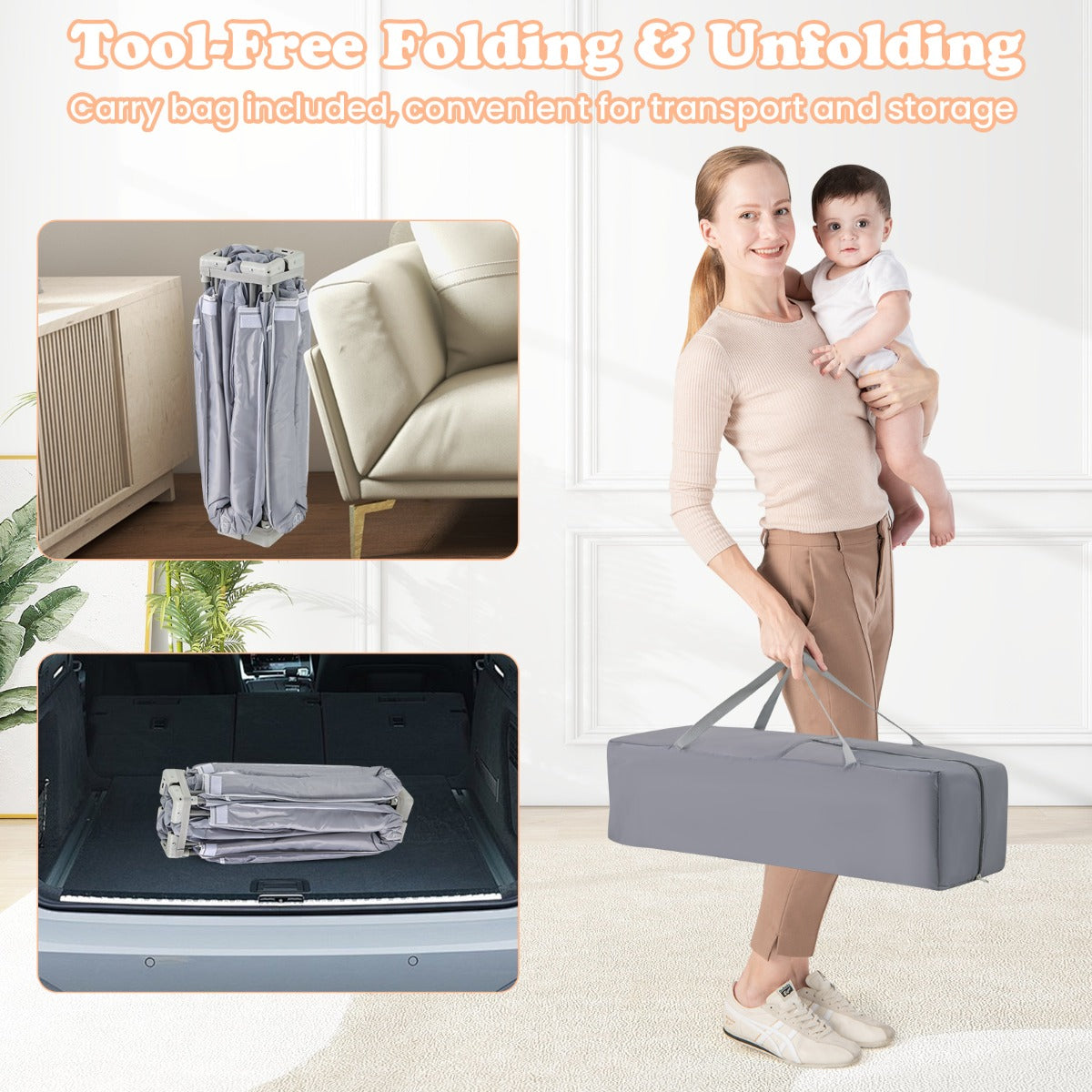 Livsk costway grote babybox 127 x 127 cm bpa vrije opvouwbare veiligheidsbox 2