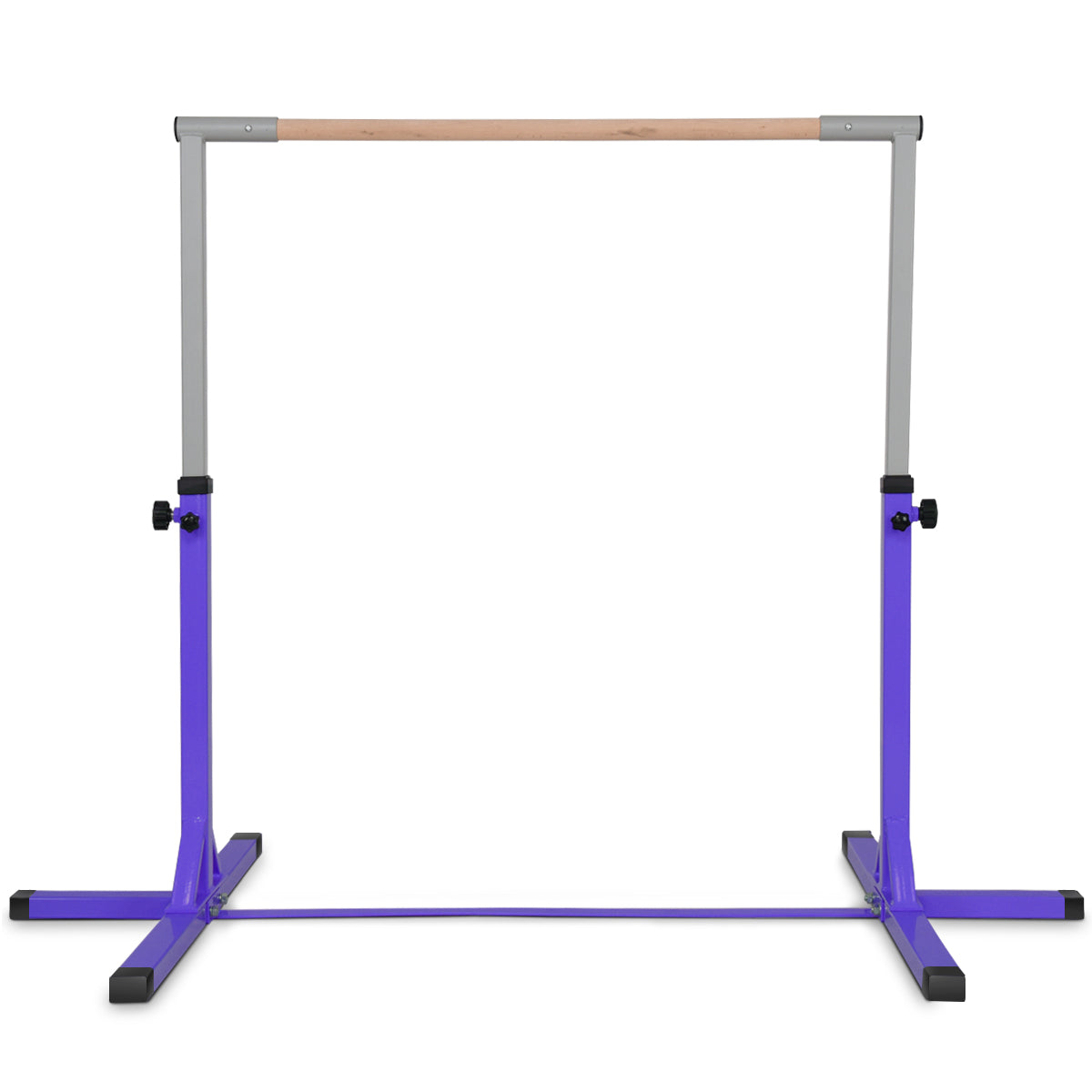 LIVSK Gymnastiek Trainingsrekstok - Verstelbaar 90-150 cm - Stalen Frame - Antislip - Tot 100 kg - Paars