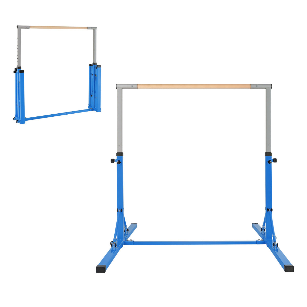 Livsk costway gymnastiekturnrek turnrek in hoogte verstelbaar turnstangen tot 100 kg belastbaar rekstang oefenstang voor binnen blauw 1 1