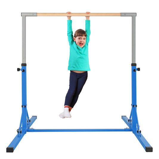 Livsk costway gymnastiekturnrek turnrek in hoogte verstelbaar turnstangen tot 100 kg belastbaar rekstang oefenstang voor binnen blauw