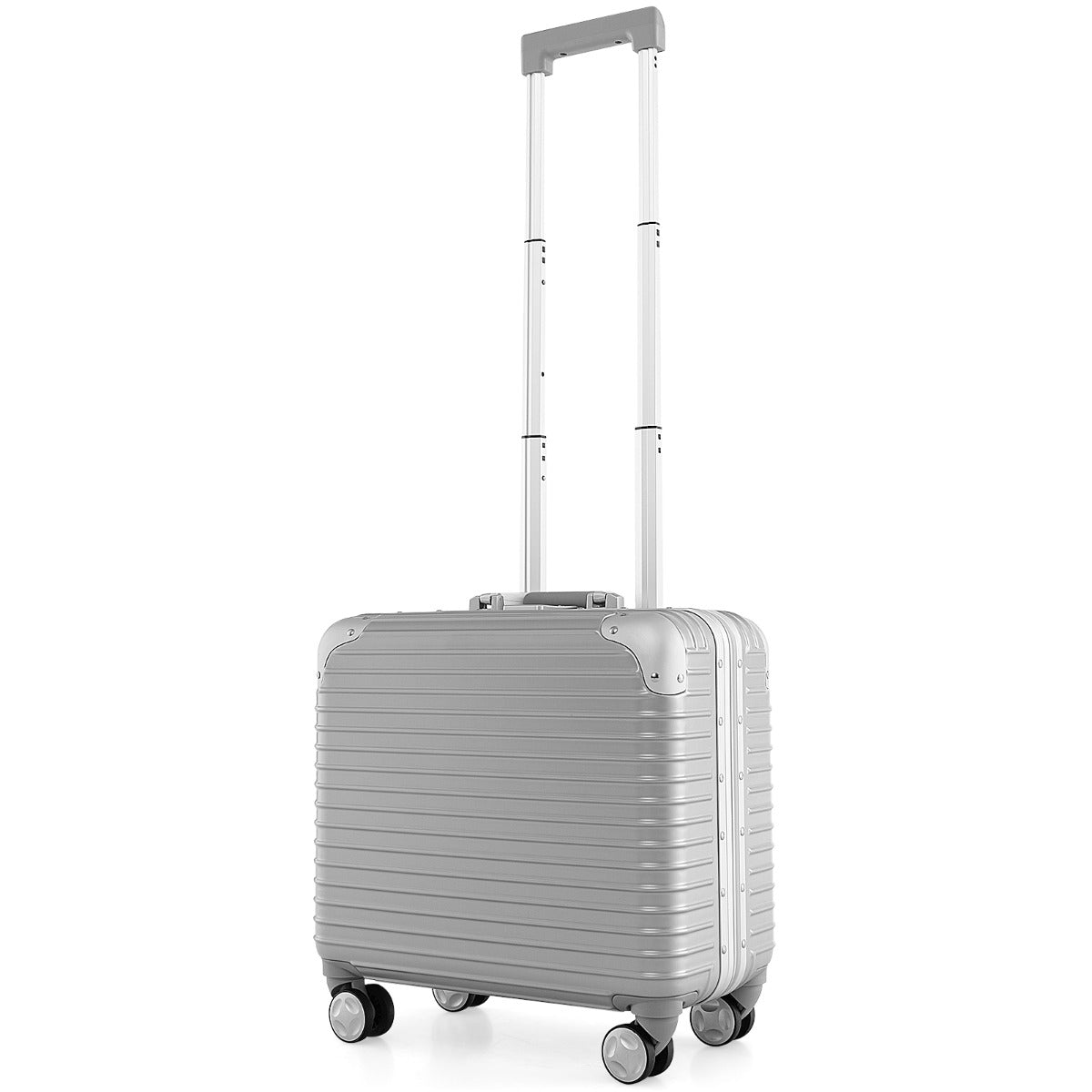 LIVSK Lichtgewicht Handbagage op Wieltjes - 34 Liter - Uitneembare Laptopsleeve - TSA-slot - 360° Zwenkwielen - Zilver