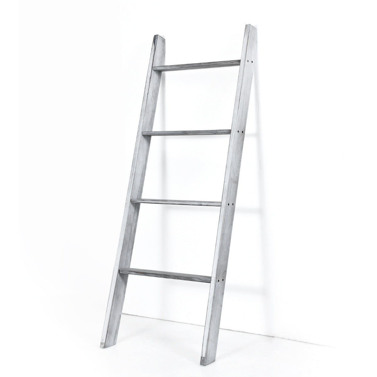 LIVSK Vrijstaande Ladderplank - Stevig Dennenhout - Draagvermogen 80 kg - Antislip - Eenvoudige Montage - Grijs