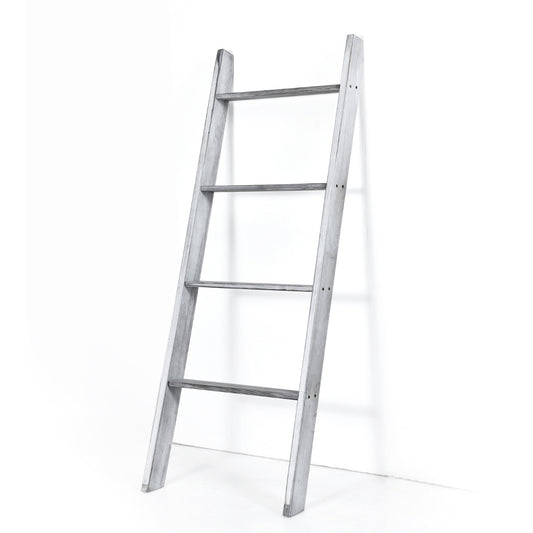 LIVSK Vrijstaande Ladderplank - Stevig Dennenhout - Draagvermogen 80 kg - Antislip - Eenvoudige Montage - Grijs