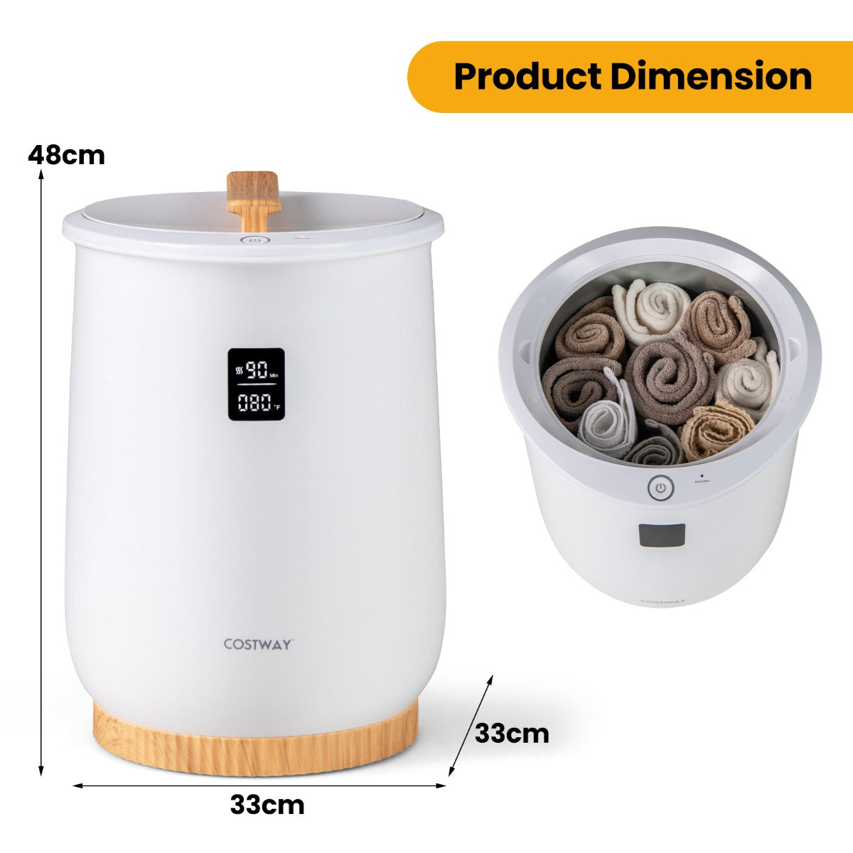 LIVSK Handdoekverwarmer-emmer - Grote Capaciteit 20L - Snel Verwarmen - Eenvoudige Bediening - Wit