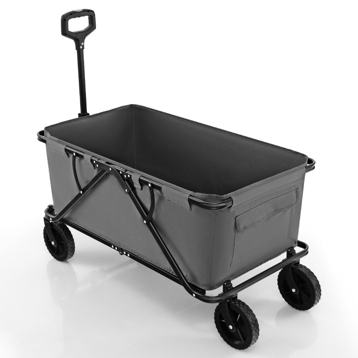 LIVSK Grote Vouwwagen - 170L Capaciteit - Verstelbaar Stuur - All-terrain Wielen - Opvouwbaar met Draagtas - Grijs