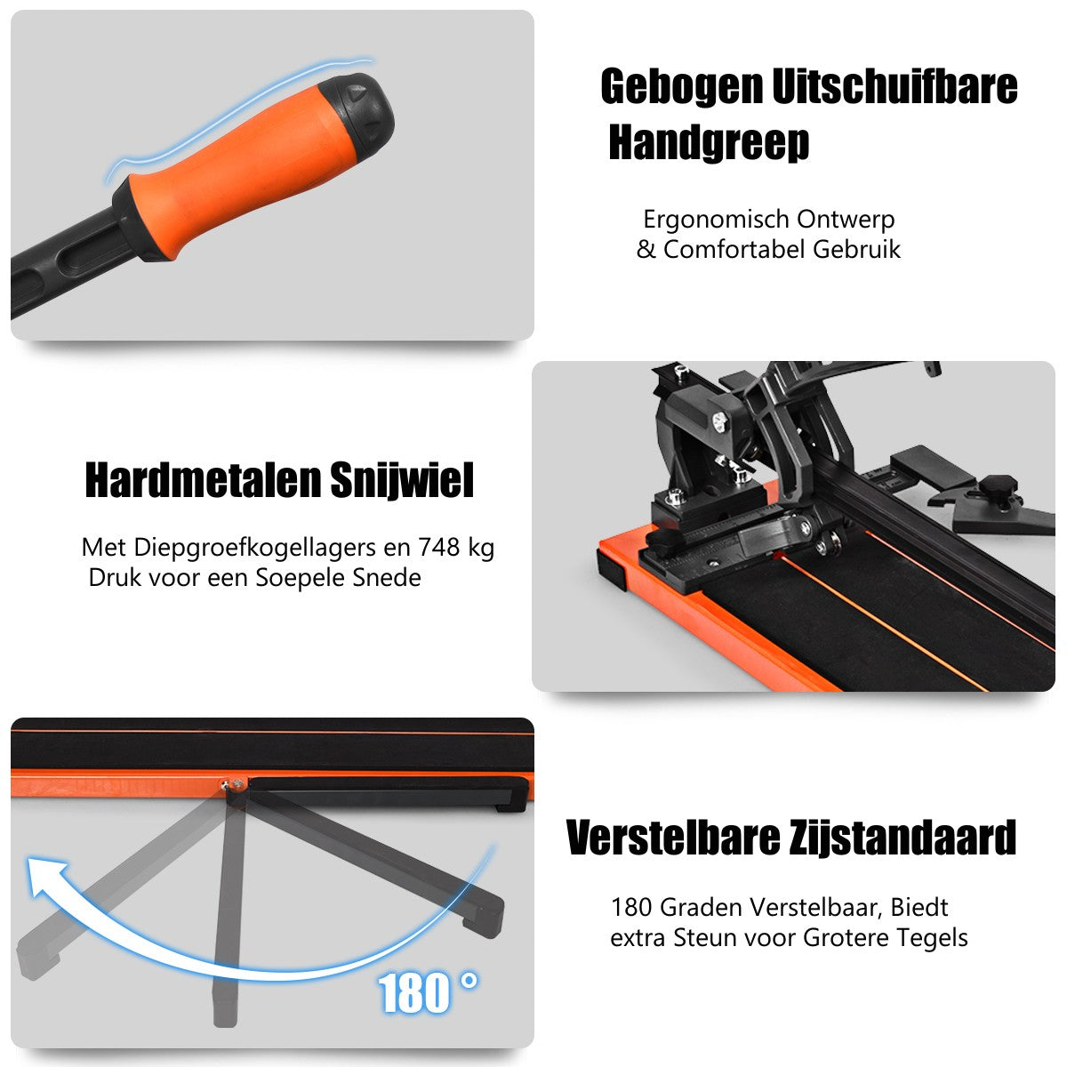 Livsk costway handmatige tegelsnijder professionele tegelsnijder 110 x 25 x 18 cm oranje zwart 5