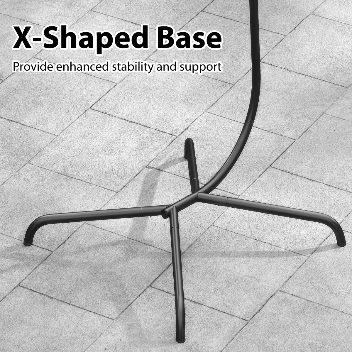 LIVSK Ei-stoelframe - 360-graden Draaiing - Stabiel Metaal - Belastbaar tot 180 kg - Anti-slip Pads - Zwart