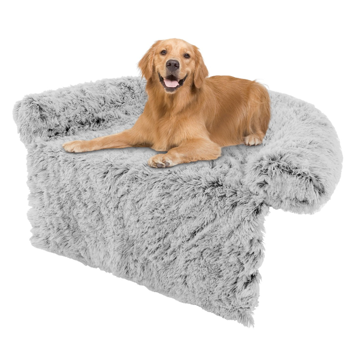 LIVSK Pluche Hondenbed - Meubelbescherming - Wasbare Hoes - Antislip - Voor Honden tot 50 kg - 120 x 115 x 18 cm - Grijs