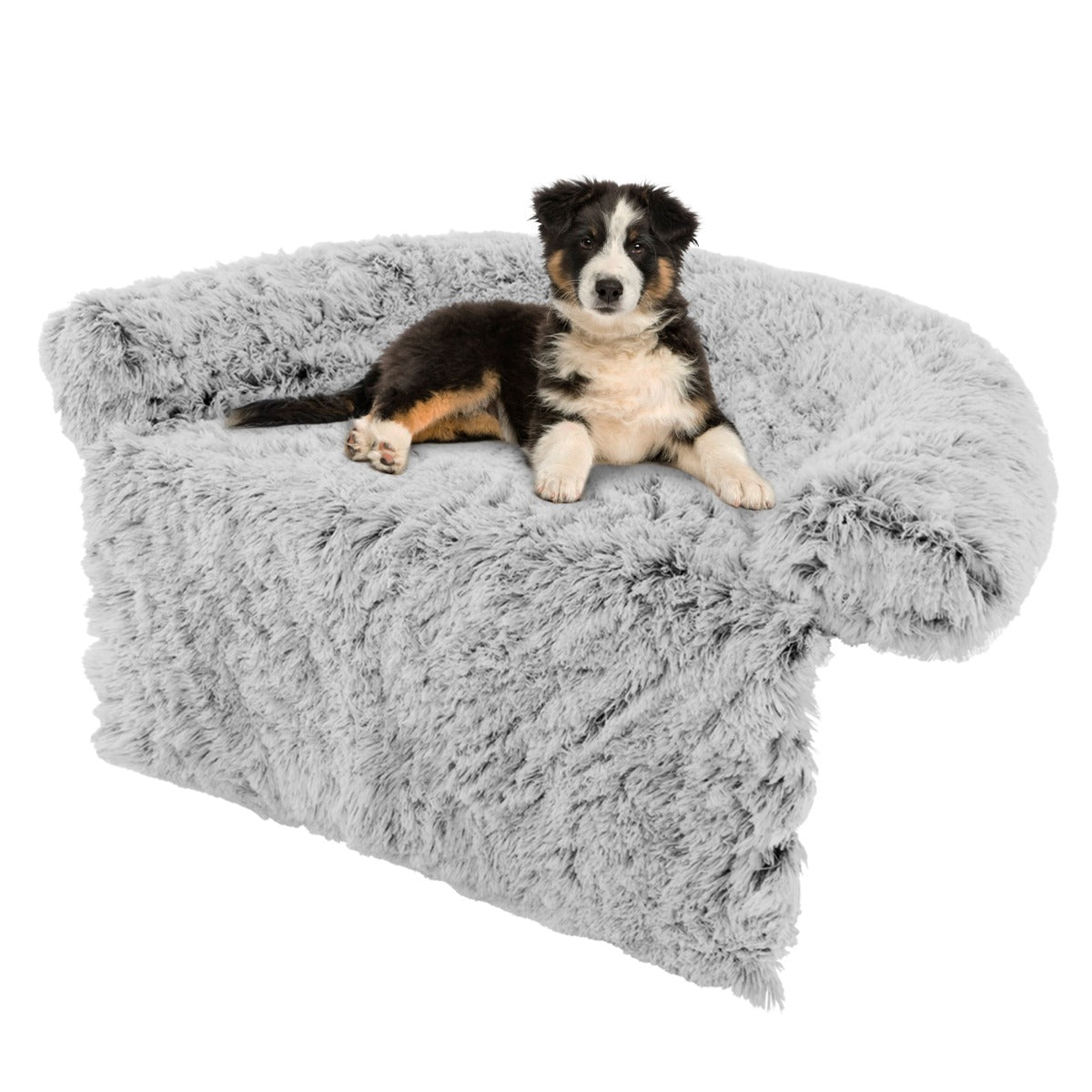 LIVSK Pluche Hondenbed - Wasbare Hoes - Antislip - Zacht Kussen - Multifunctioneel - 112 x 101 x 18 cm - Wit