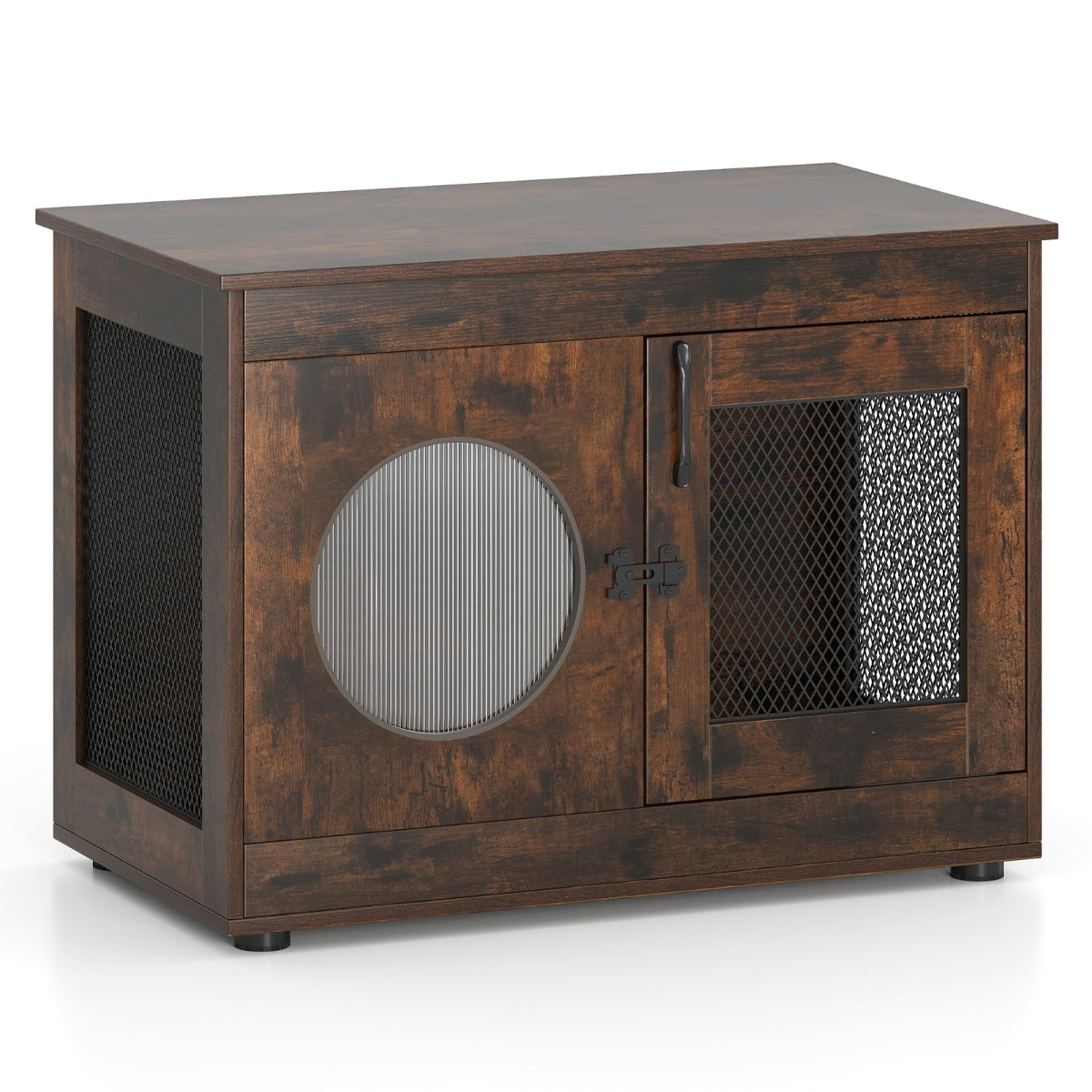 LIVSK Hondenbox-meubel - Multifunctioneel als Bijzettafel - Comfortabel voor Puppy’s en Middelgrote Honden - 82 x 47 x 60 cm -
