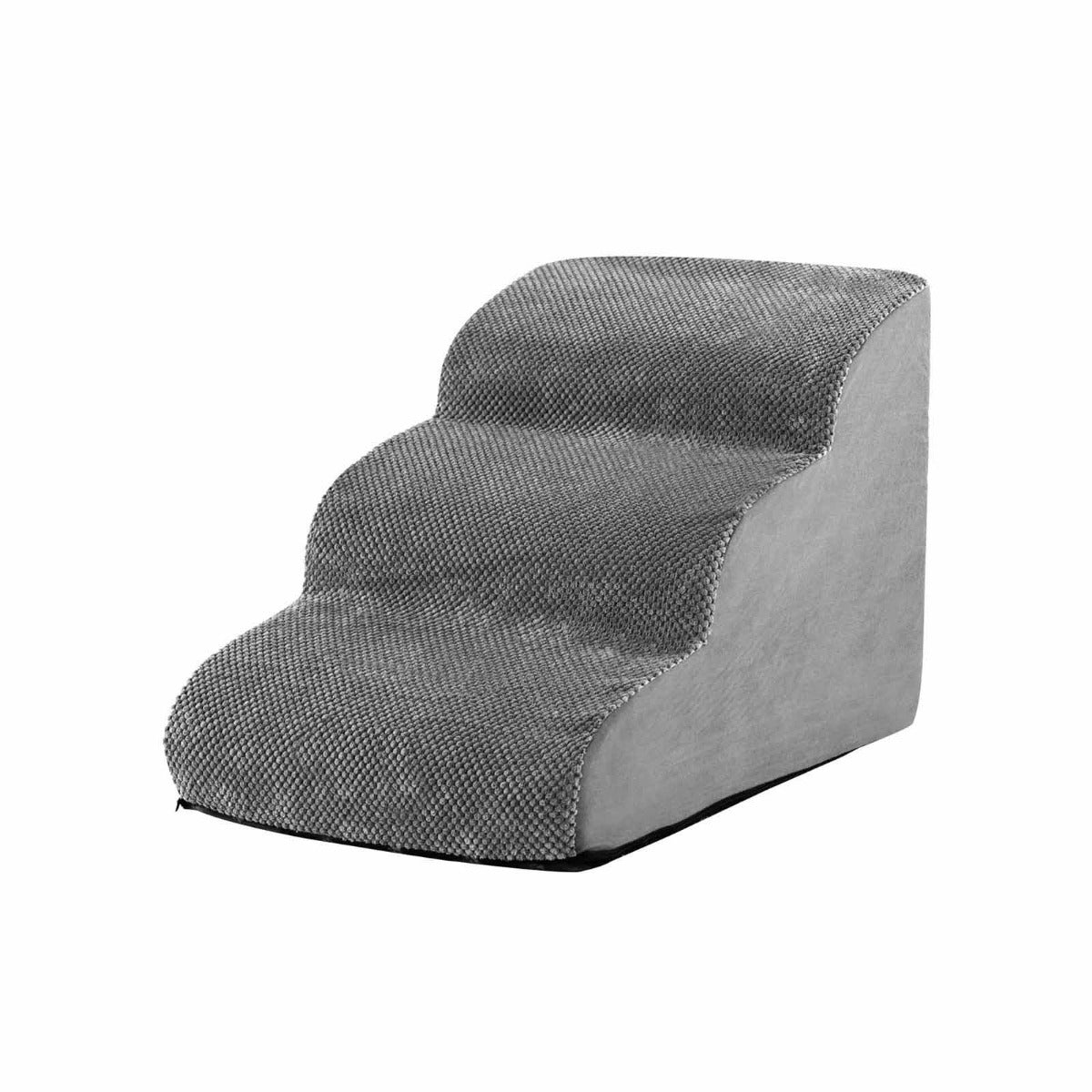 Livsk costway hondentrap 3 treden antislip hondentreden van schuim huisdiertrap voor honden en katten grijs 2