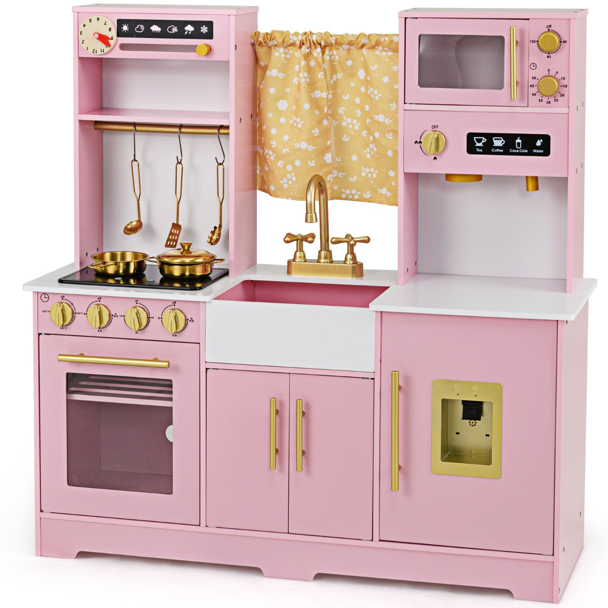 LIVSK Speelkeuken voor Kinderen - Inclusief Koffiemachine, Magnetron en Oven - Realistische Geluidseffecten - 90 x 30 x 90 cm -