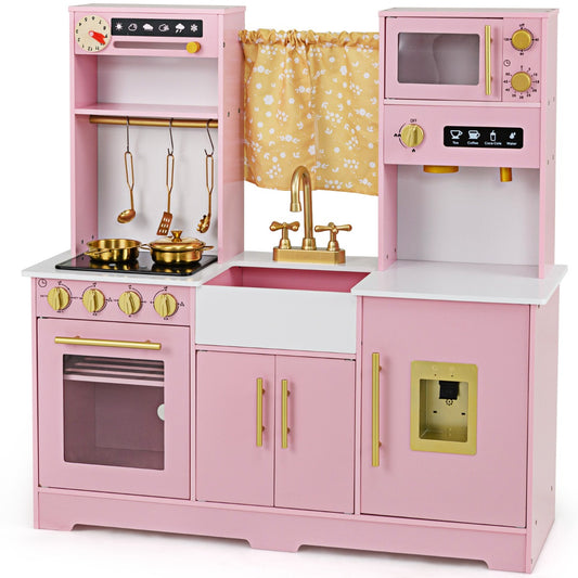 LIVSK Speelkeuken voor Kinderen - Inclusief Koffiemachine, Magnetron en Oven - Realistische Geluidseffecten - 90 x 30 x 90 cm -