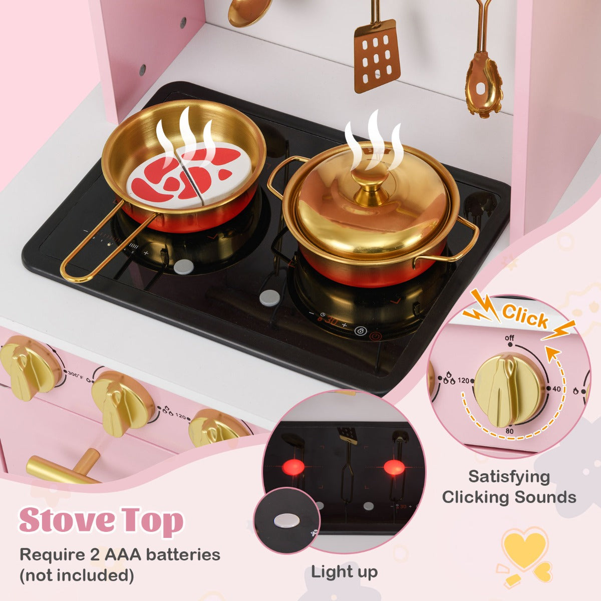 LIVSK Speelkeuken voor Kinderen - Inclusief Koffiemachine, Magnetron en Oven - Realistische Geluidseffecten - 90 x 30 x 90 cm -