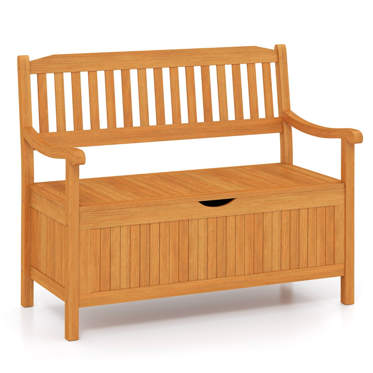 LIVSK Opbergbank van Acaciahout - 320 kg Draagvermogen - Comfortabele Zitplaats met Opbergruimte - Natuurlijke Kleur