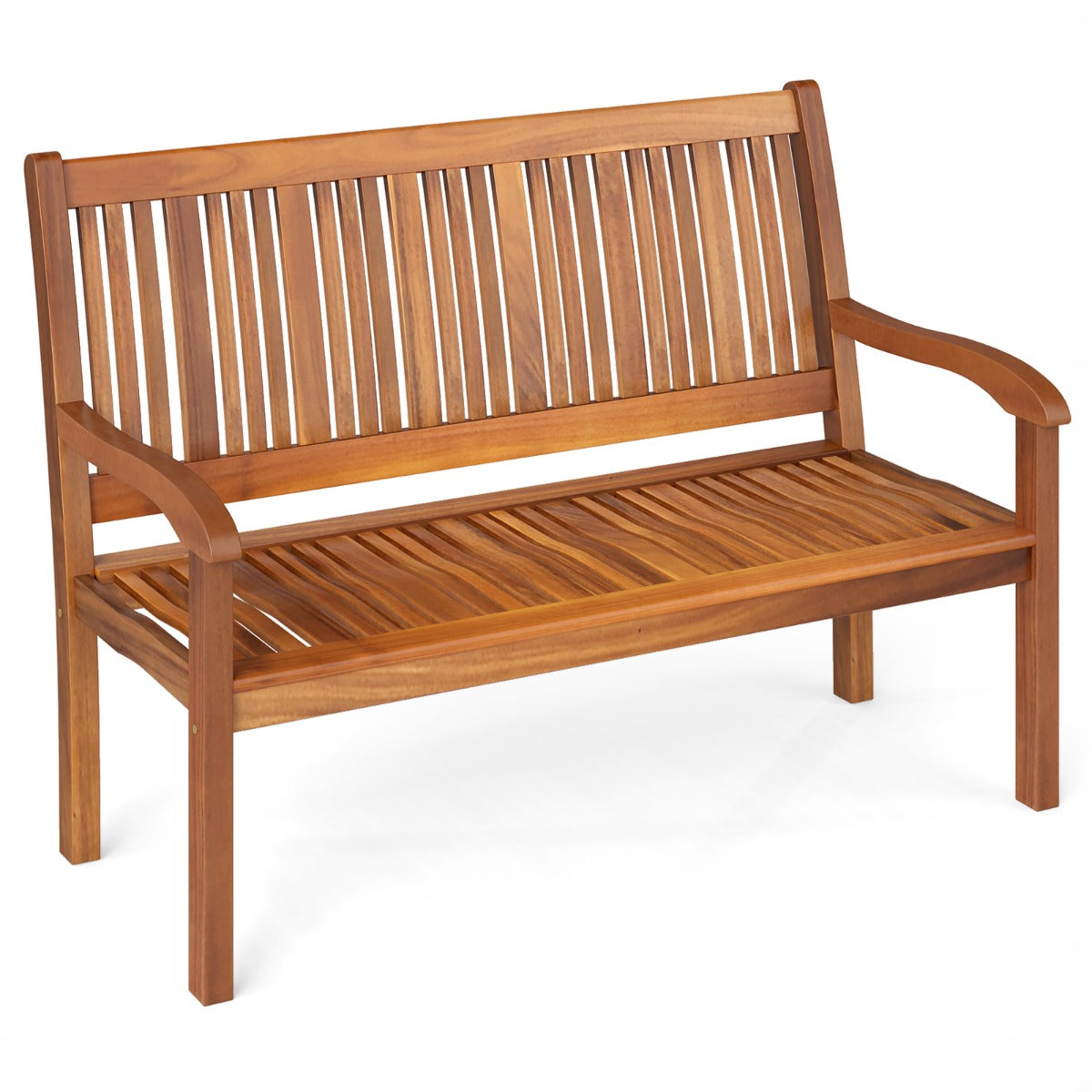 LIVSK Houten Tuinbank - Massief Acaciahout - Ruimte voor 2-3 Personen - Ergonomisch Ontwerp - Tot 320 kg - Teak