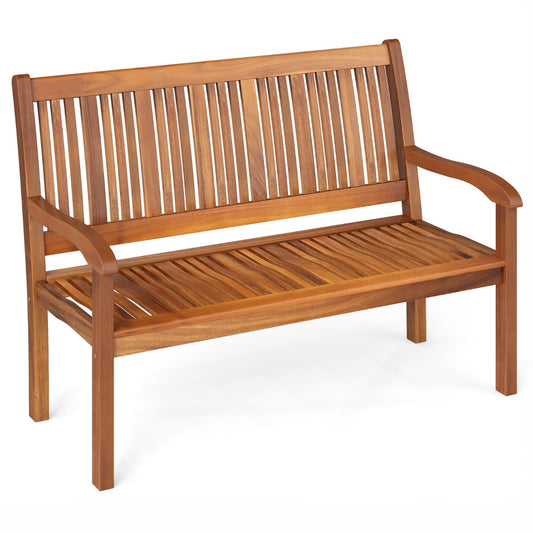 LIVSK Houten Tuinbank - Massief Acaciahout - Ruimte voor 2-3 Personen - Ergonomisch Ontwerp - Tot 320 kg - Teak