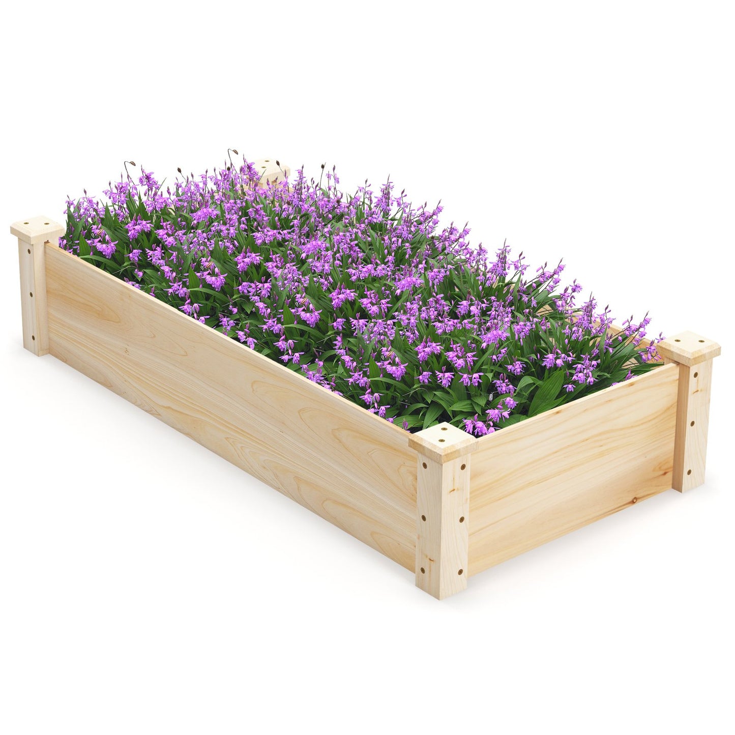 LIVSK Verhoogd Tuinbed van Vurenhout - 0,18 m³ Volume - Diepe Zijwanden - Stabiele Structuur - Eenvoudige Montage - Natuurlijk