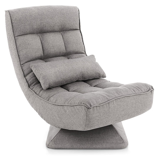 LIVSK Draaistoel met Lendenkussen - 360° Draaivoet - Verstelbare Rugleuning - Ergonomisch Ontwerp - Tot 110 kg - Zwart