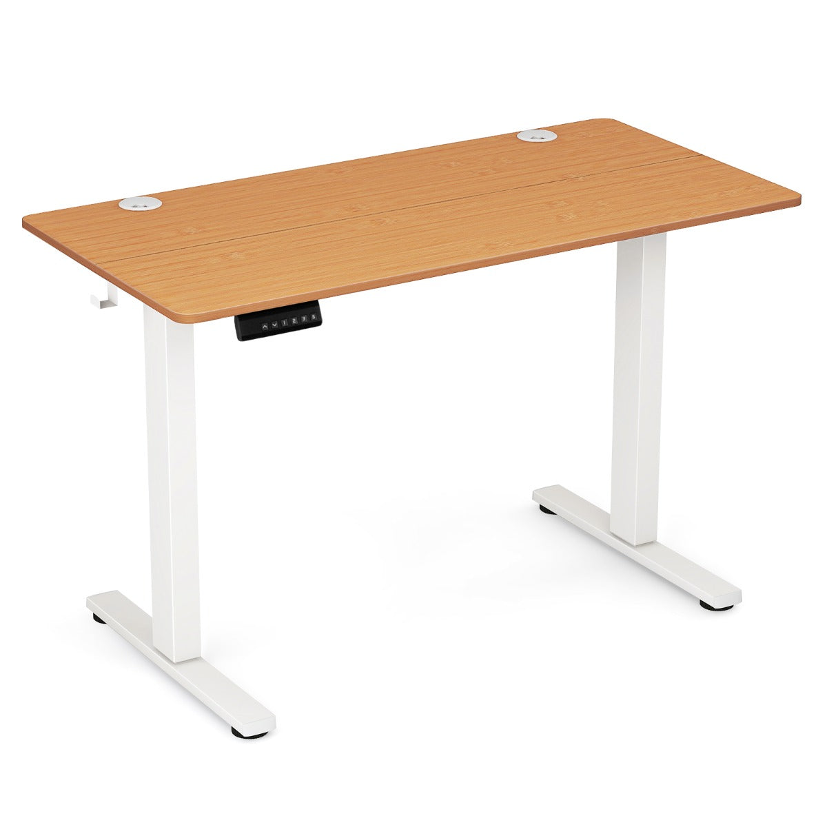 LIVSK Elektrisch Zittafel Bureau 120 x 60 x 73-122 cm - Ergonomisch - Verstelbaar - Geheugenfunctie - Kabelmanagement - Wit