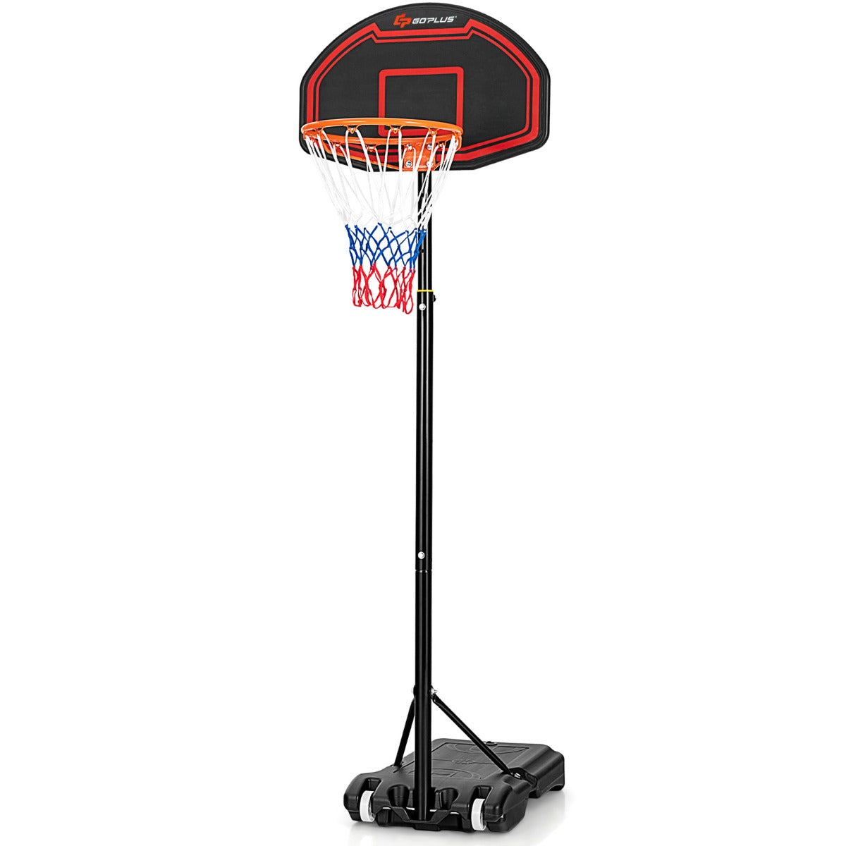 LIVSK Verstelbare Basketbalring voor Kinderen - Weerbestendig - Hoogwaardige Materialen - Draagbaar - 155-210 cm - Zwart & Rood