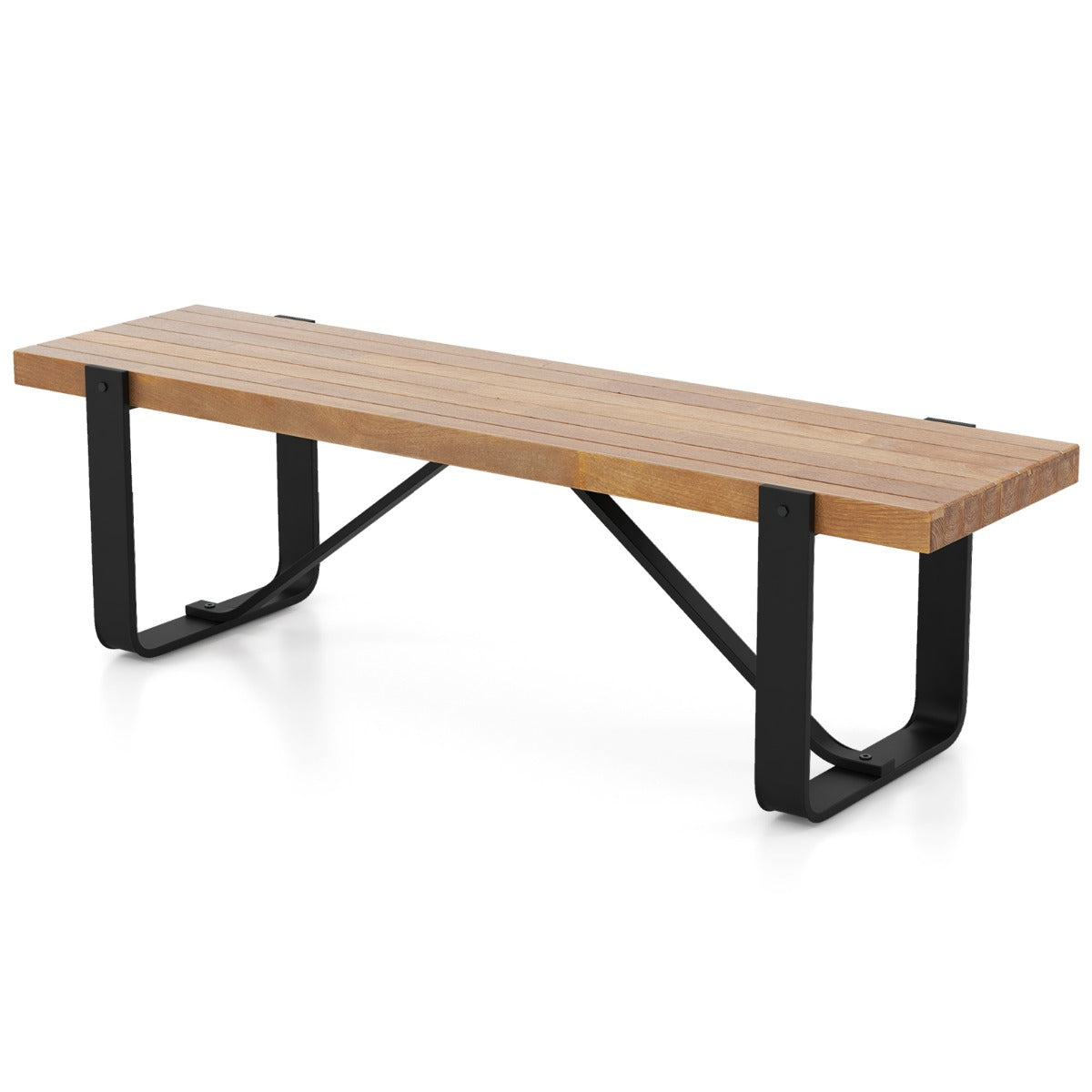 LIVSK Gangbank met Metalen Frame - Draagvermogen tot 300 kg - Veelzijdig voor Woonkamer en Eetkamer - 152,5 cm - Houtkleur