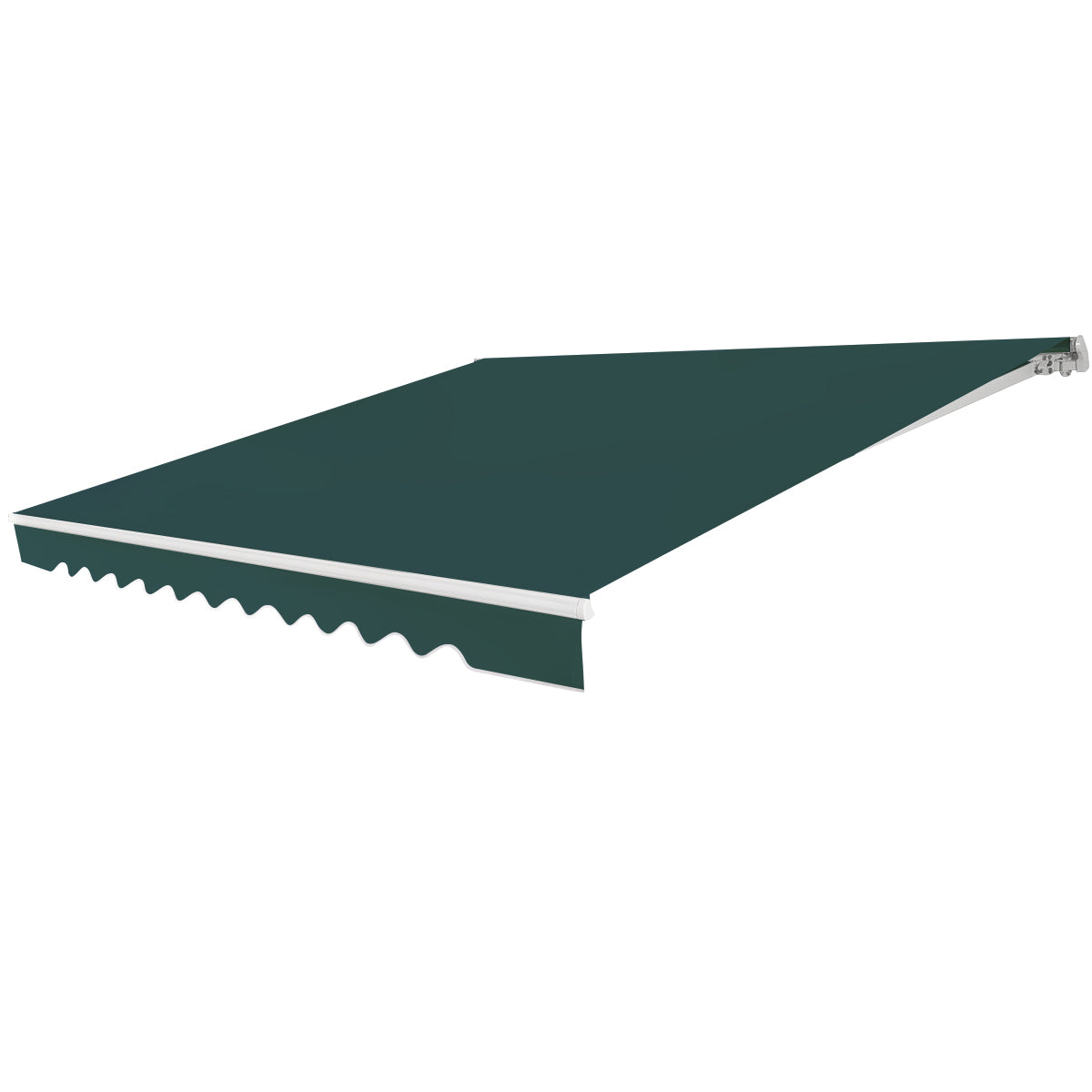 LIVSK Intrekbare Zonneluifel - Waterbestendig Aluminium Frame - Verstelbare Hoek 5-35° - Eenvoudige Installatie - Groen