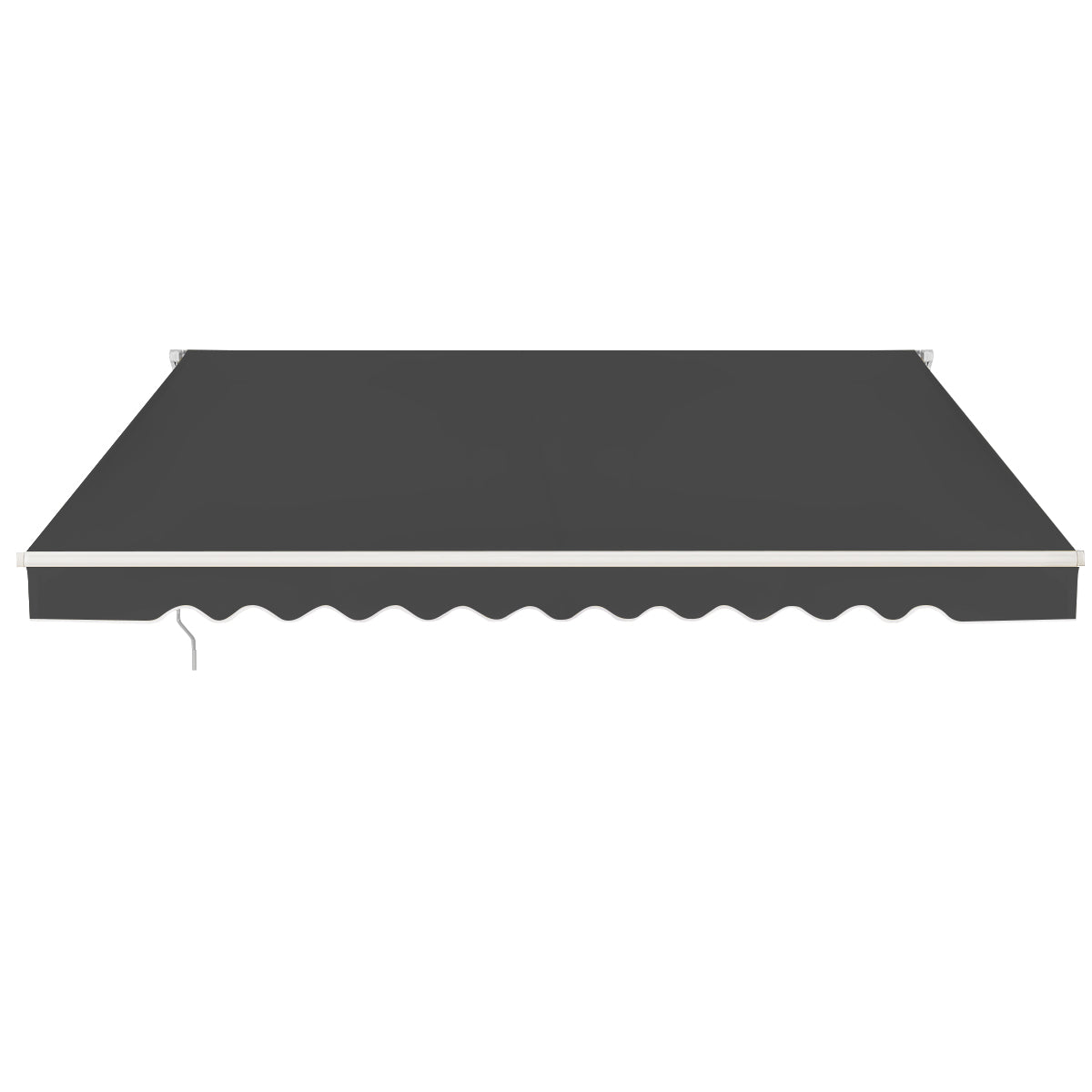 LIVSK Intrekbare Zonneluifel - Robuust Aluminium - Verstelbare Hoek 5°-35° - Eenvoudig te Bedienen - 3,6 x 3 m - Grijs