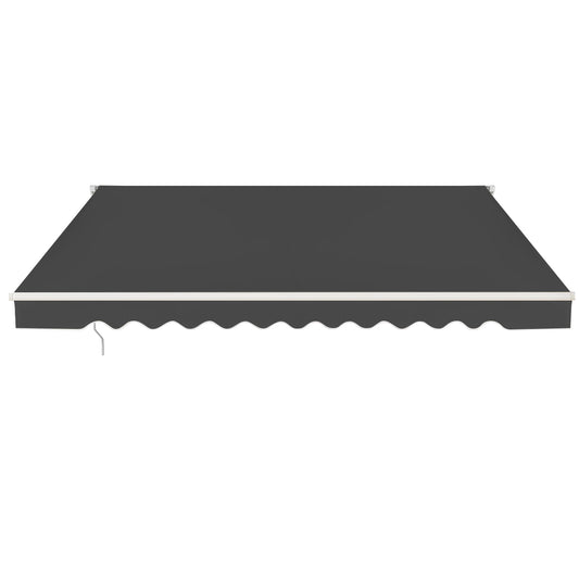 LIVSK Intrekbare Zonneluifel - Robuust Aluminium - Verstelbare Hoek 5°-35° - Eenvoudig te Bedienen - 3,6 x 3 m - Grijs