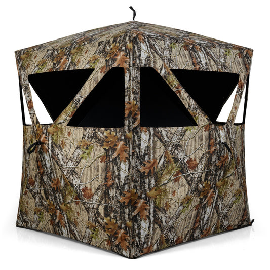 Livsk costway jachtverbergplaats tweepersoons grondtent draagbare pop up camouflage schuilplaats 140 x 140 x 170 cm