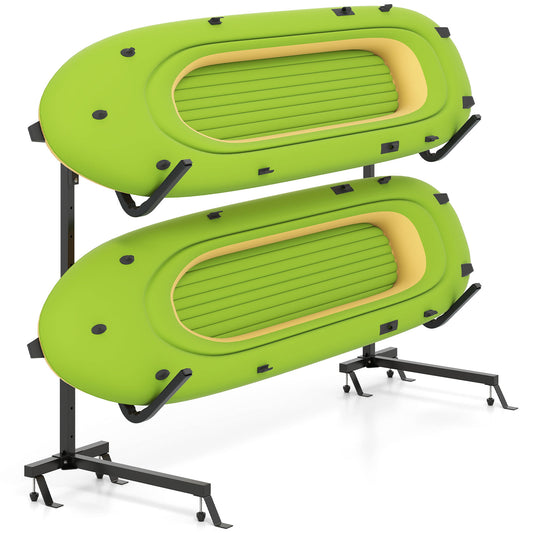 LIVSK Vrijstaande Kajakstandaard - 4 Houders - 80 kg Draagvermogen - Verstelbare Haken - Stabiliteit met Antislip Voetkussens -