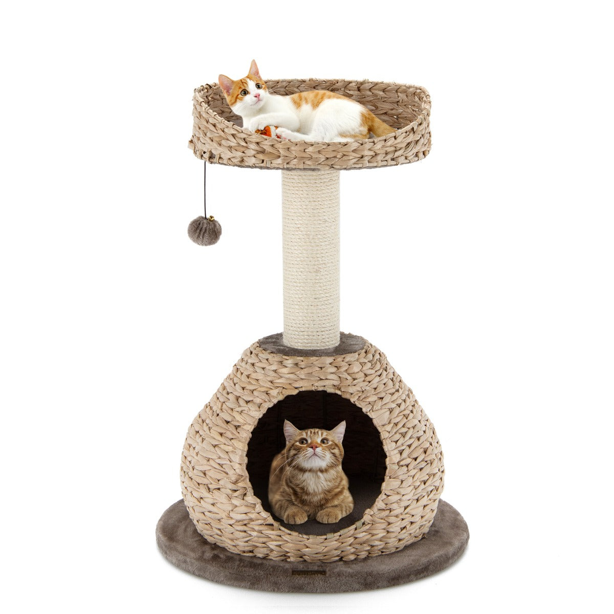 LIVSK Kattenboom Condo - Duurzaam met Krabpaal en Zitstok - Stabiele Constructie - Natuurlijke Materialen - 48 x 48 x 70,5 cm -