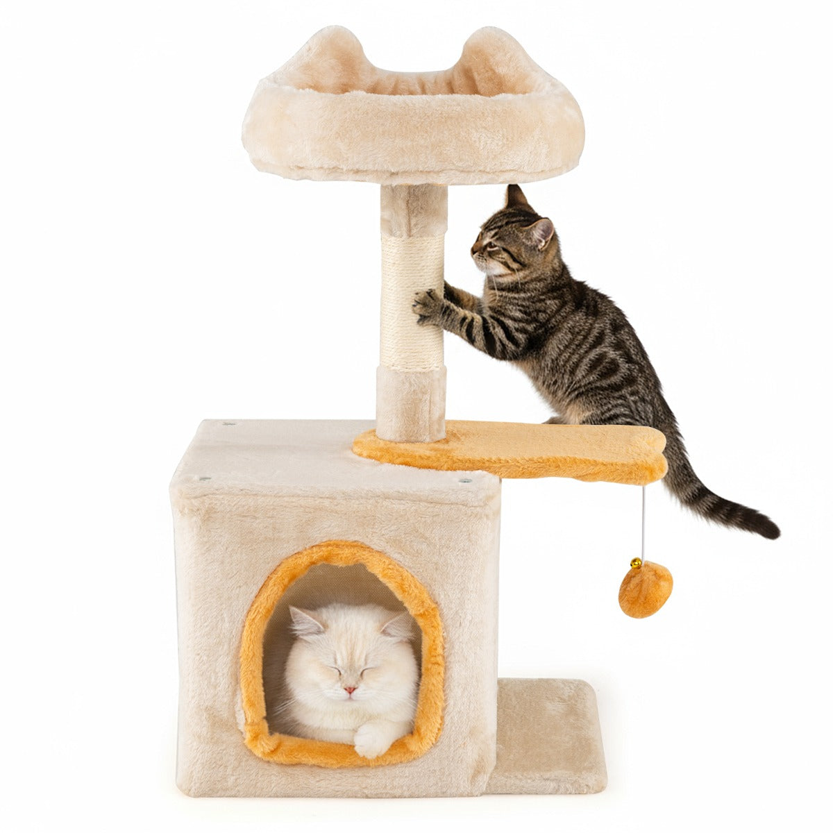 Livsk costway kattenboom voor binnen charmante kattentoren met pluche zitje