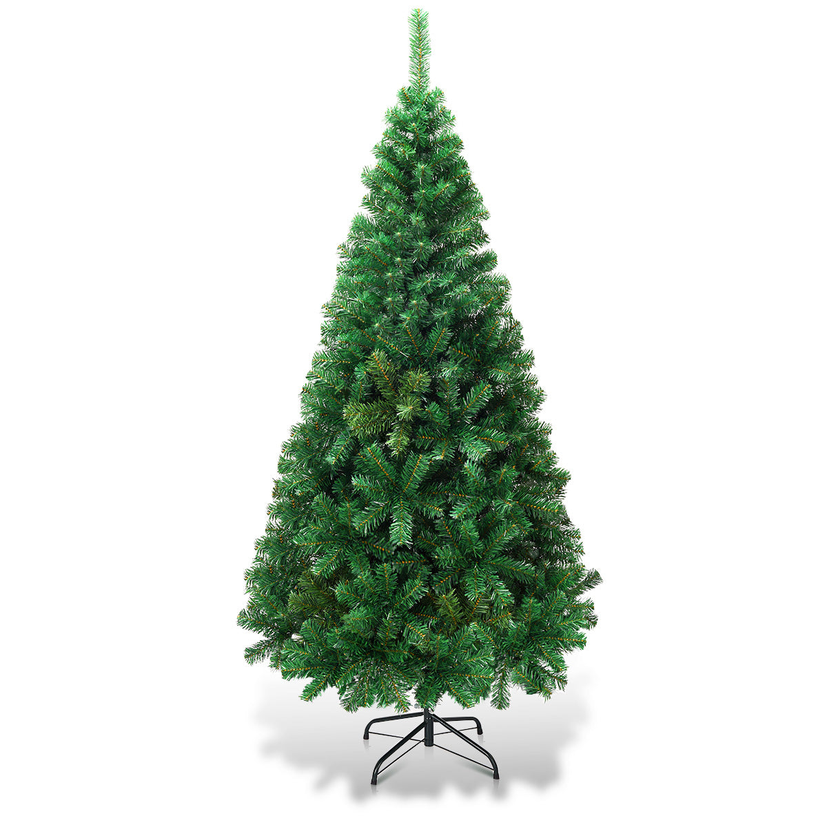 Livsk costway kerstboom 180 cm pvc metaal en kerstboom 120 cm dennenhout hoogwaardige pvc kerstboom en kerstboom met 100 led lampjes