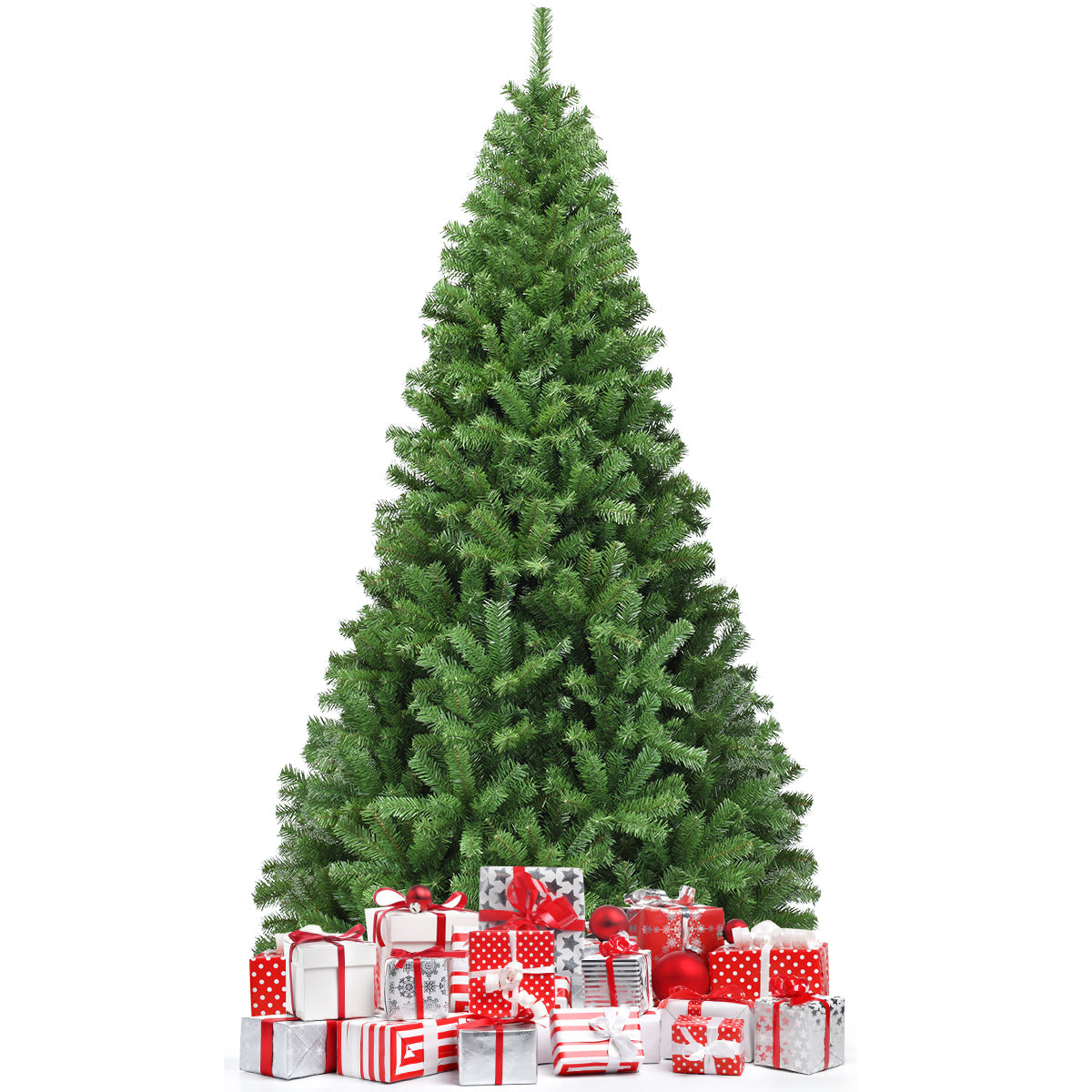 LIVSK Opvouwbare Kunstkerstboom - Realistische PVC naalden - Stevige metalen standaard - 1346 takken - 130 x 225 cm - Groen