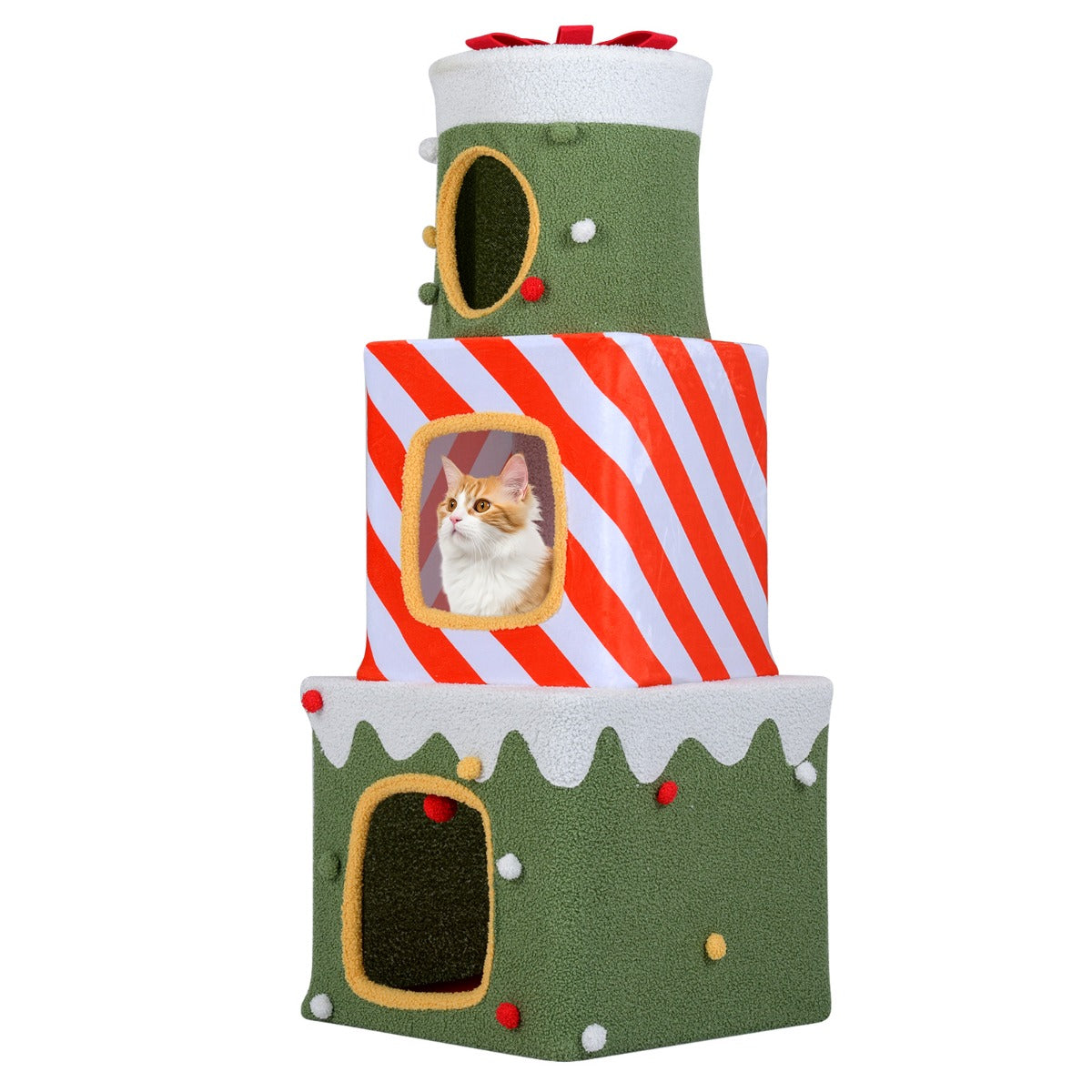 Livsk costway kerstboom voor binnenkatten 120 cm charmant klimmeubel 1 1
