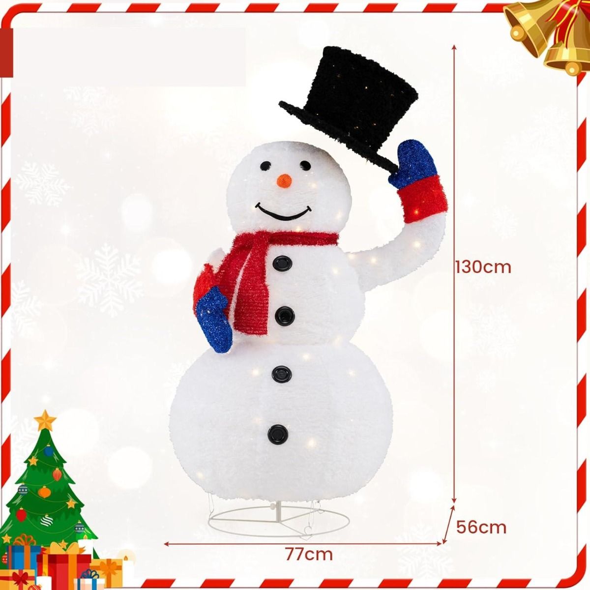 Livsk costway kerstsneeuwman 130cm en opblaasbare kerstboom 180cm 1 1