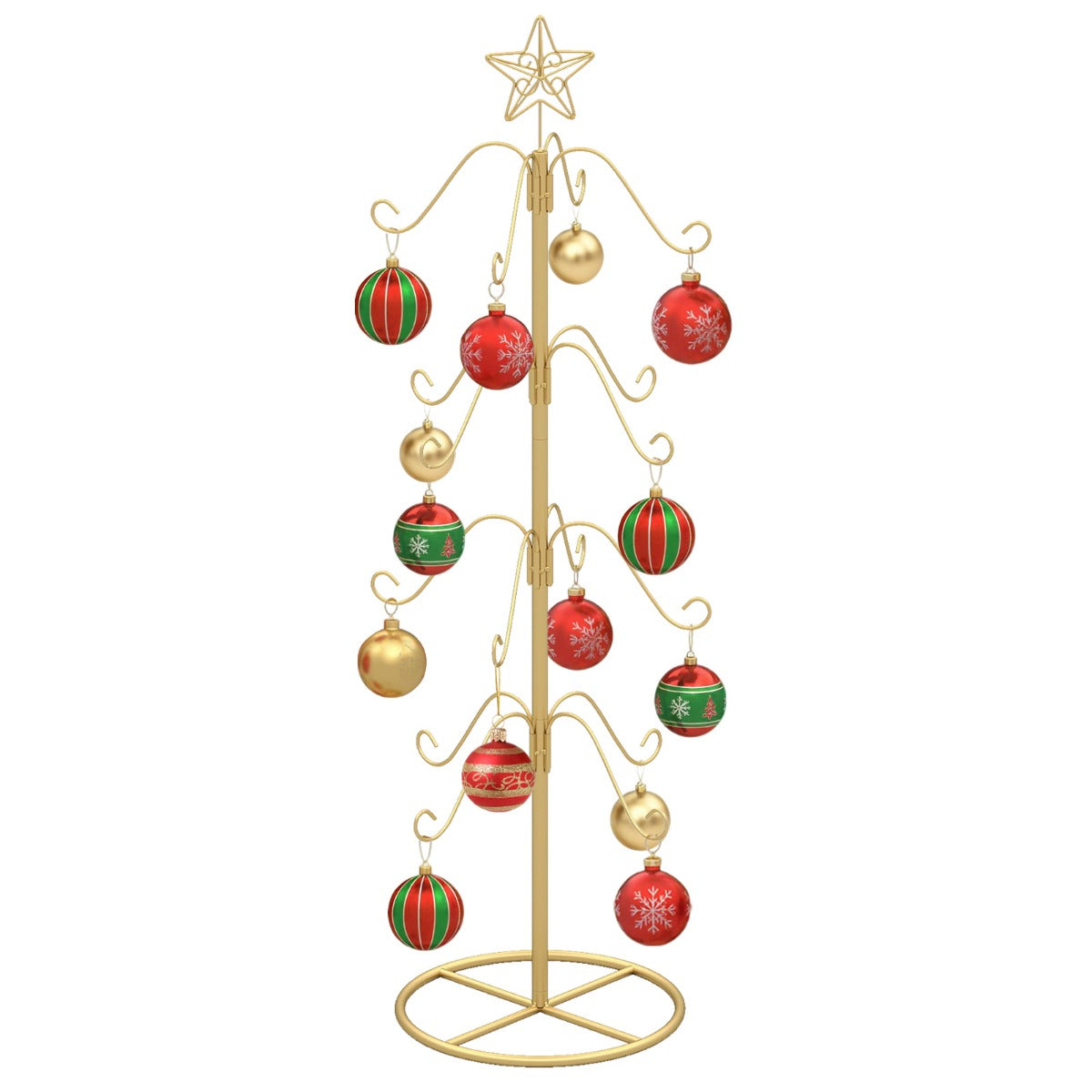 Livsk costway kerstsokhouder displayboom met 16 haken en sterpunt ornamentophangrek metalen standaard voor kerstversiering kerststandaard sokhouder