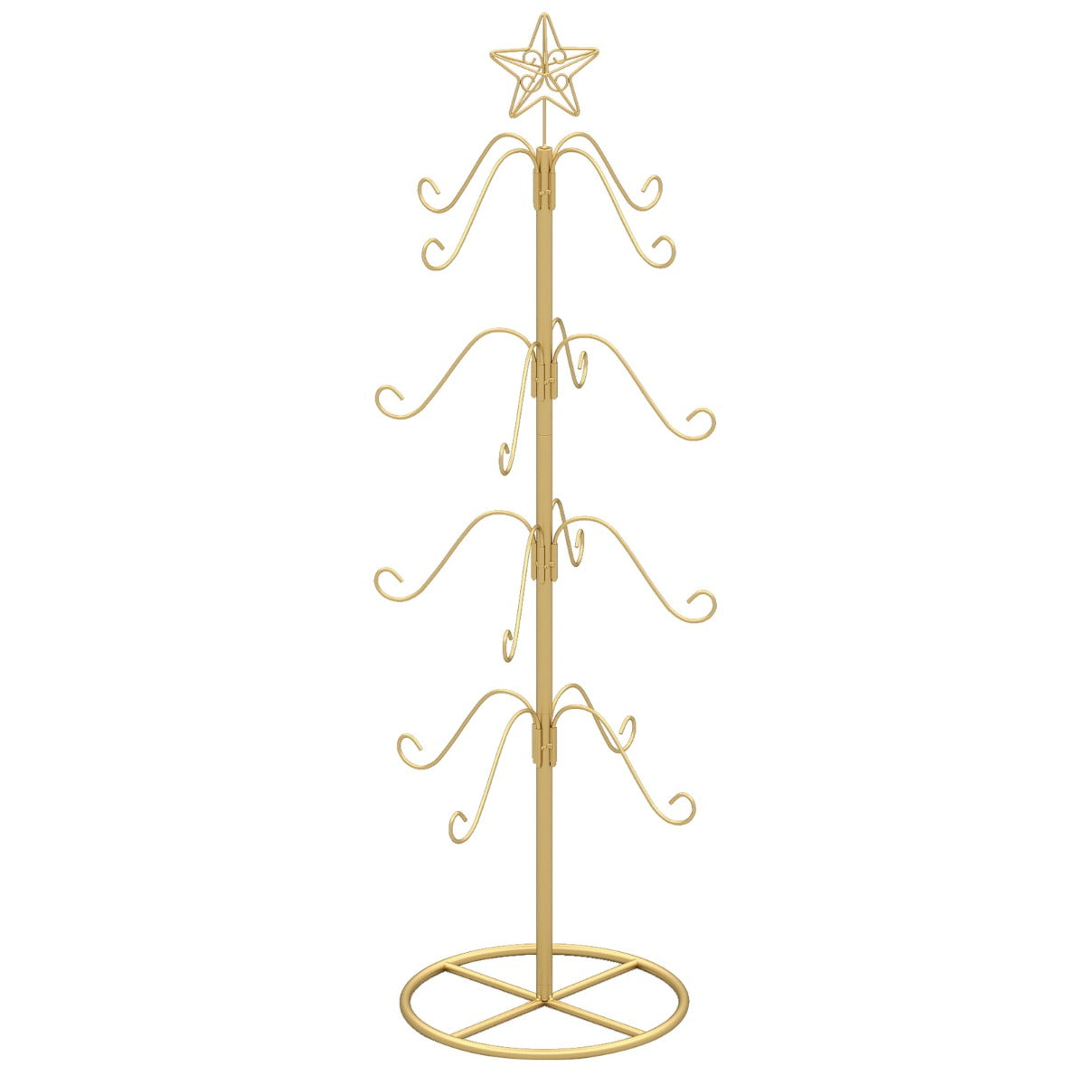 Livsk costway kerstsokhouder displayboom met 16 haken en sterpunt ornamentophangrek metalen standaard voor kerstversiering kerststandaard sokhouder 2