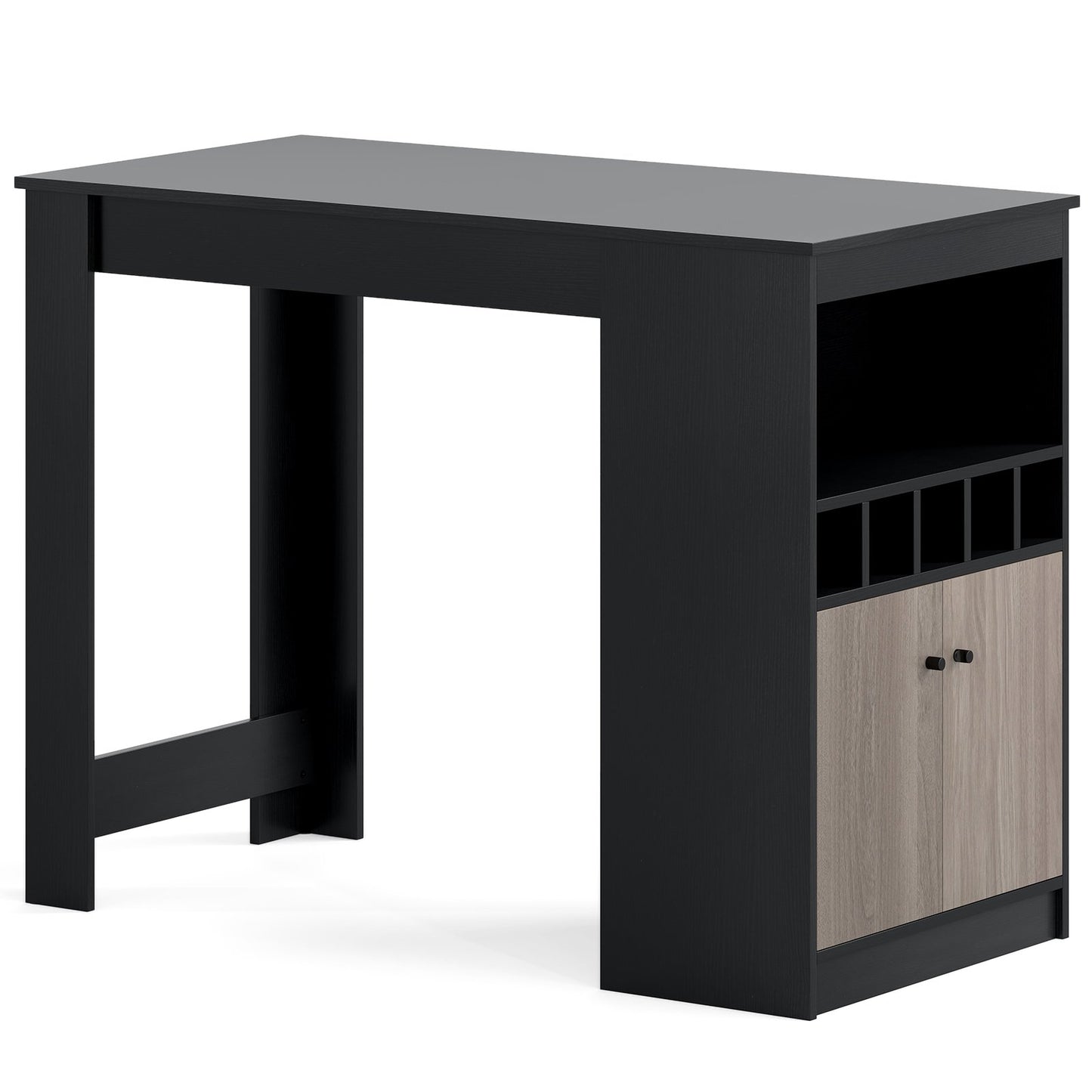LIVSK Moderne Bartafel met Wijnrek - Gesloten Kast - In hoogte verstelbaar - 120 x 60 cm - Geschikt voor woonkamer en keuken -